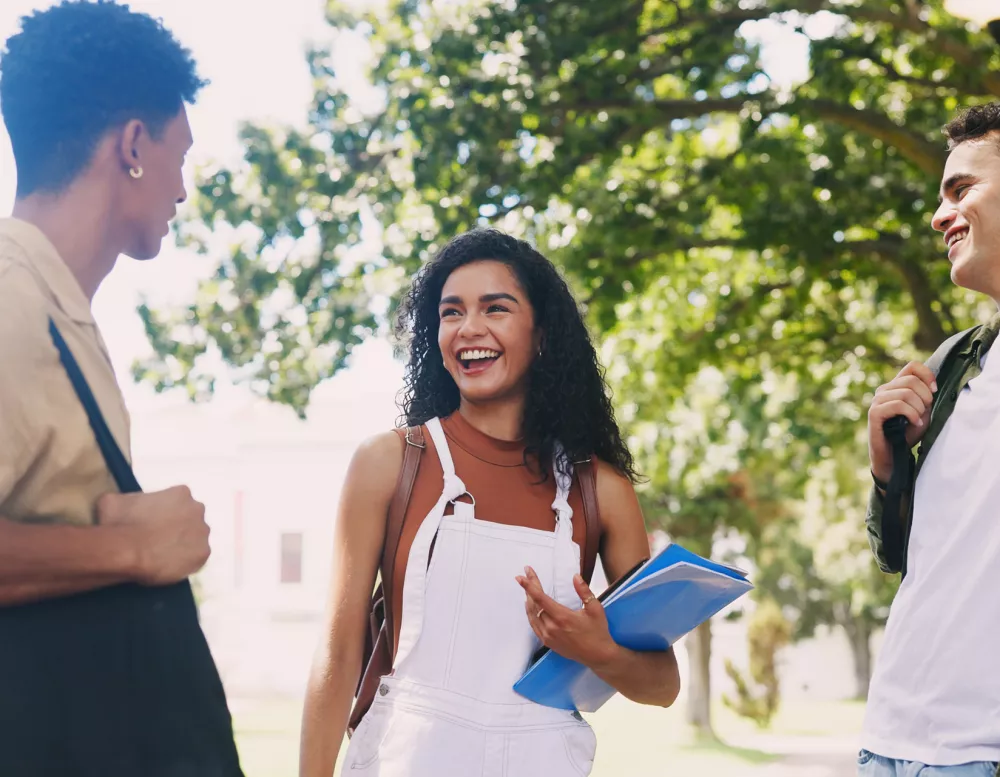 college students on campus