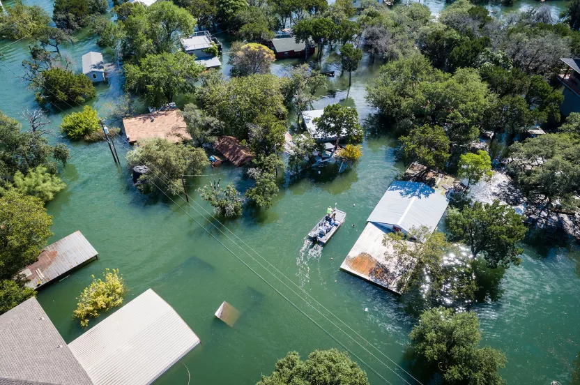 homes flooded in neighborhood